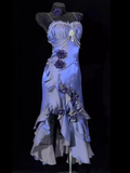 Unique Purple Mermaid 3D Flowers Evening Dress Spaghetti Straps Prom Dress Y8347 by simplepromdress