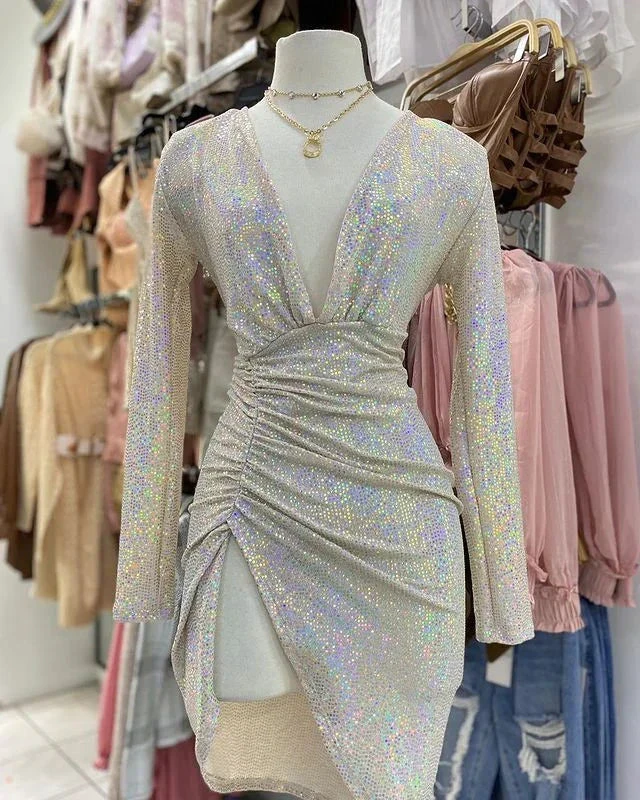 Glitter Sequins Homecoming Dress Sexy Party Dress Y2592 by simplepromdress