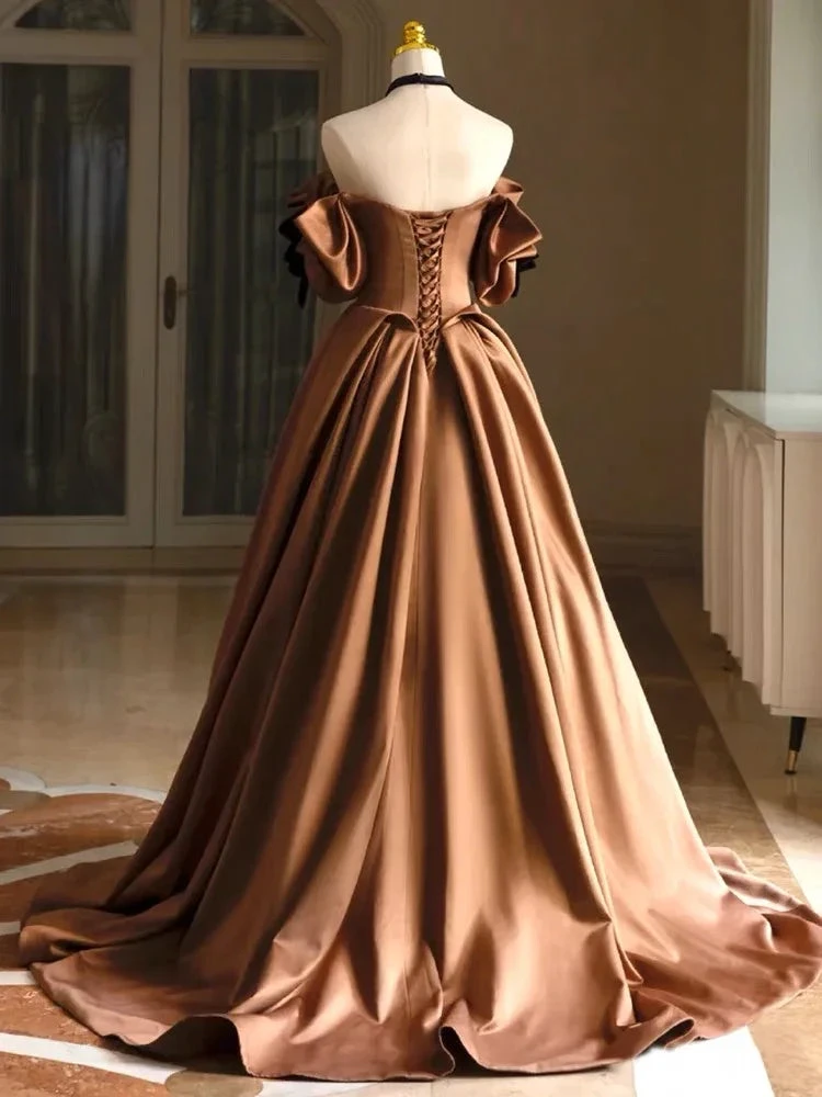 Satin Bridal Dress,Off Shoulder Wedding Dress, Vintage Wedding Dress Y4963 by simplepromdress