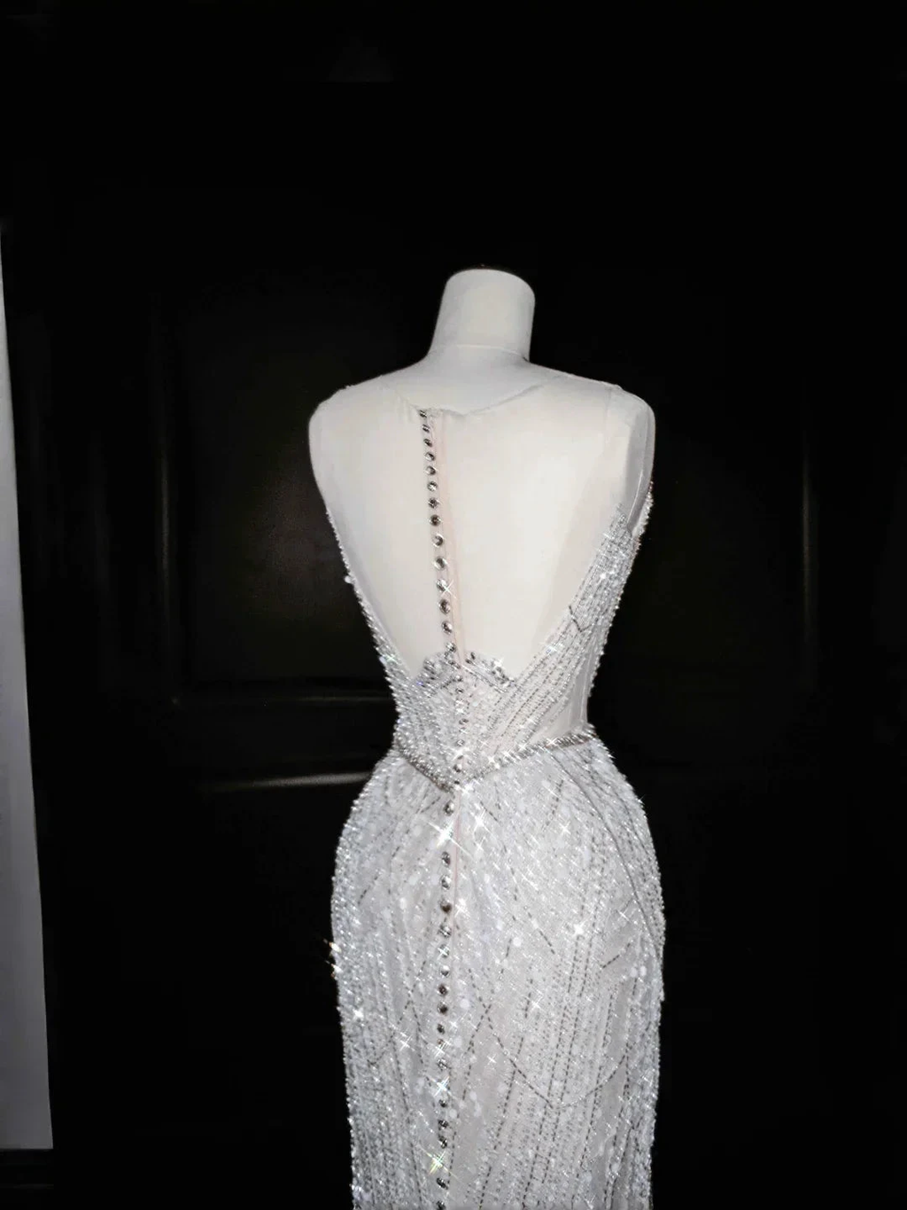 Glitter White Tulle Beaded Mermaid Prom Dress Long Evening Dress Wedding Dress Y8666 by simplepromdress