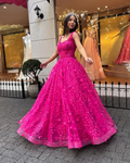 Hot Pink Tulle Appliques Evening Dress .Formal Prom Dress Ball Gown Y8180 by simplepromdress