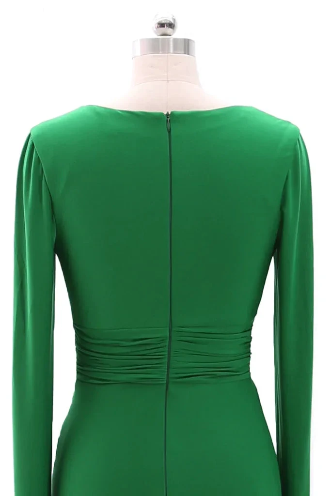 Women Long Mother of Bride Dresses Long Sleeve V Neck Evening Dress Y785 by simplepromdress