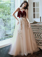 A-line Green Tulle Lace Long Prom Dress, Green Formal Evening Dress Y1928 by simplepromdress