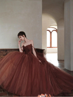 Glamorous A-line Spaghetti Straps Tulle Ball Gown,16th Birthday Dress Y7176