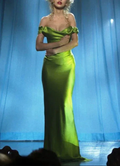 Green Off The Shoulder Satin Evening Dress Long Mermaid Prom Dress Y8110 by simplepromdress
