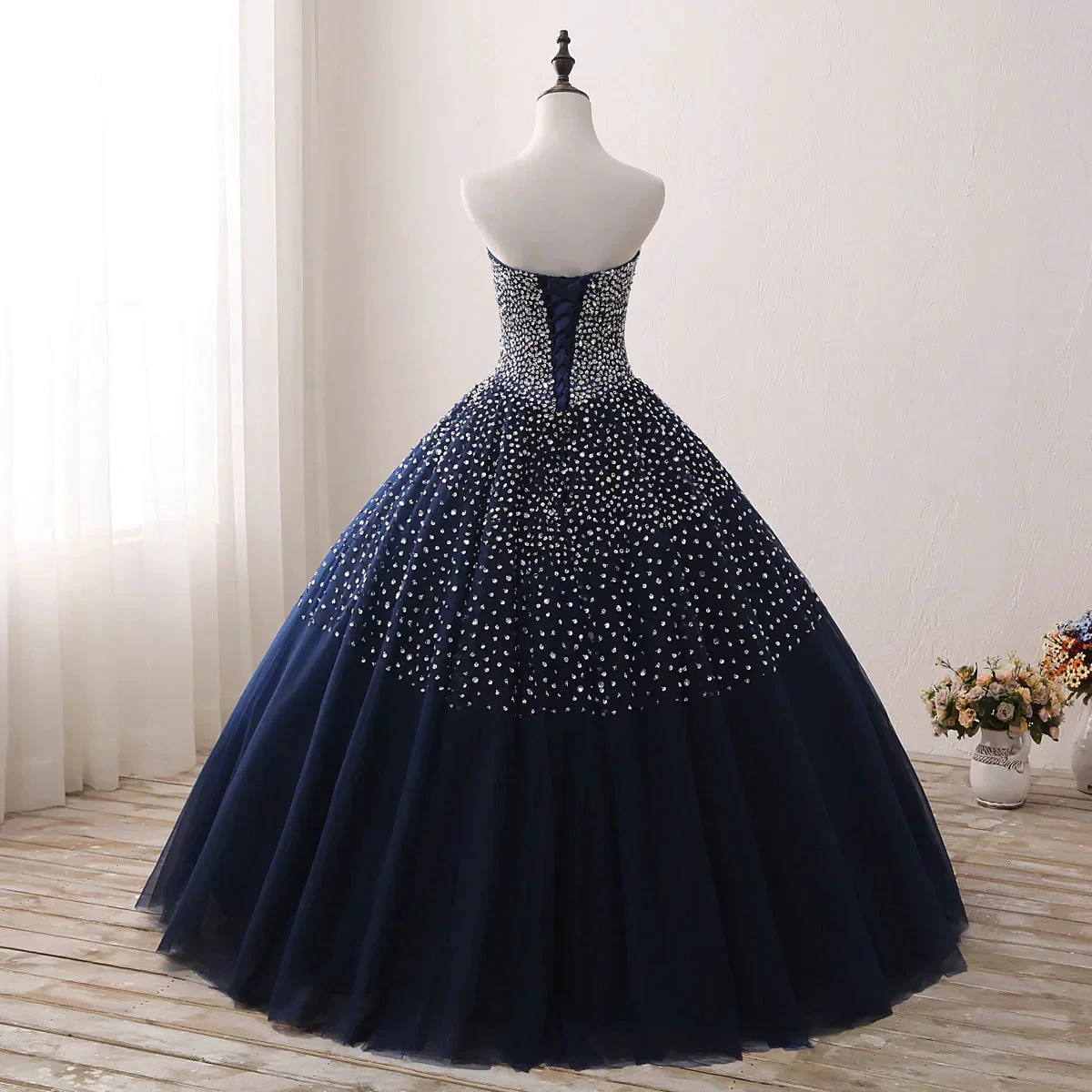 Blue Sequins Quinceanera Dresses, Gorgeous Formal Gowns,Ball Gown Y930 by simplepromdress