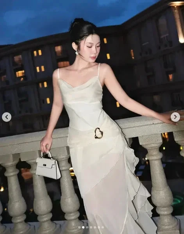 Elegant White Chiffon Mermaid Evening Dress Long Layered Prom Dress Y7716 by simplepromdress