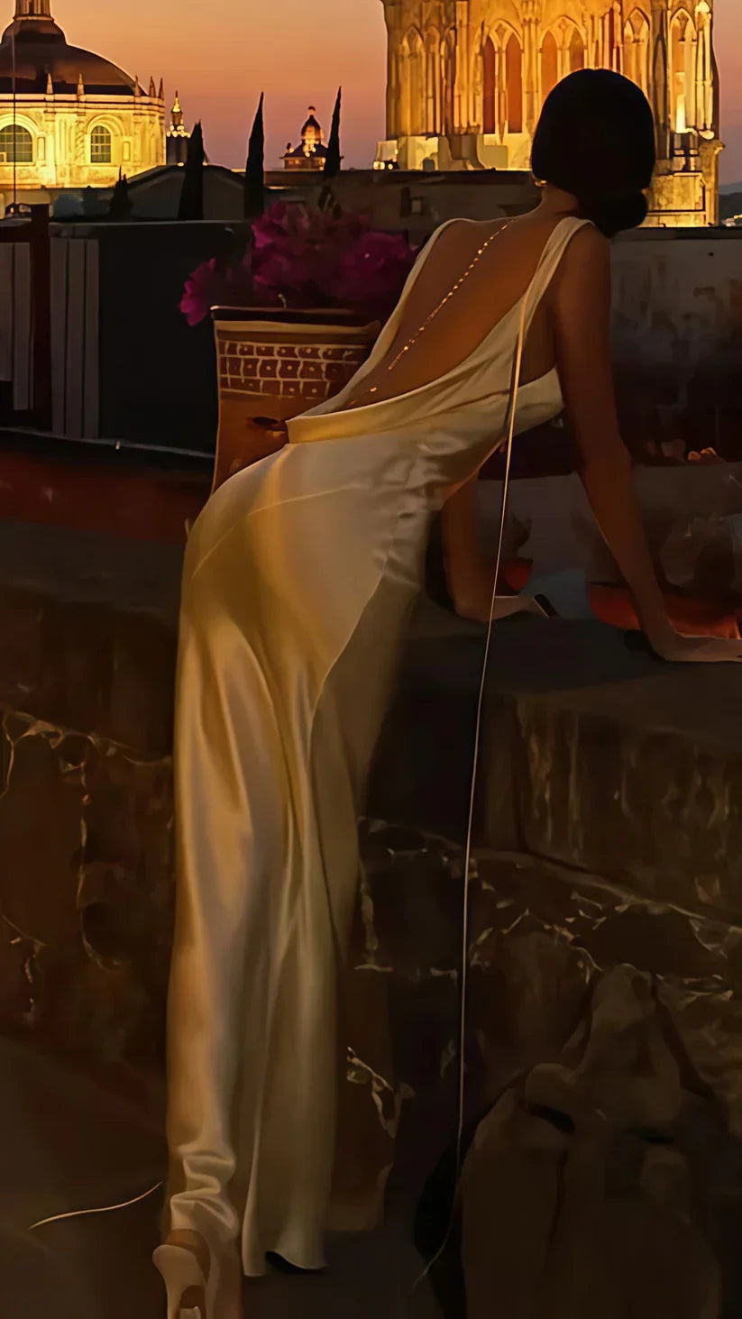 Sexy Backless Satin Sheath Prom Dress Long Evening Dress Y8280 by simplepromdress