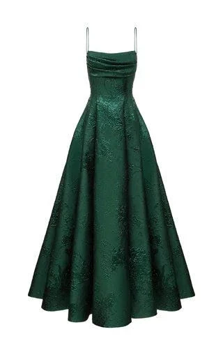 Emerald Green A-line Spaghetti Straps Prom Dress,Chic Evening Dress Y1799 by simplepromdress