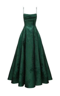 Emerald Green A-line Spaghetti Straps Prom Dress,Chic Evening Dress Y1799 by simplepromdress