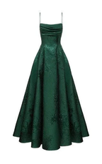 Emerald Green A-line Spaghetti Straps Prom Dress,Chic Evening Dress Y1799 by simplepromdress