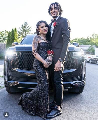 Classy Black Sequins Prom Dress Black Evening Dress Y5921