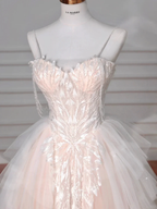 Classy Light Pink Tulle ALine Wedding Dress,Formal Prom Evening Dress Y8623 by simplepromdress