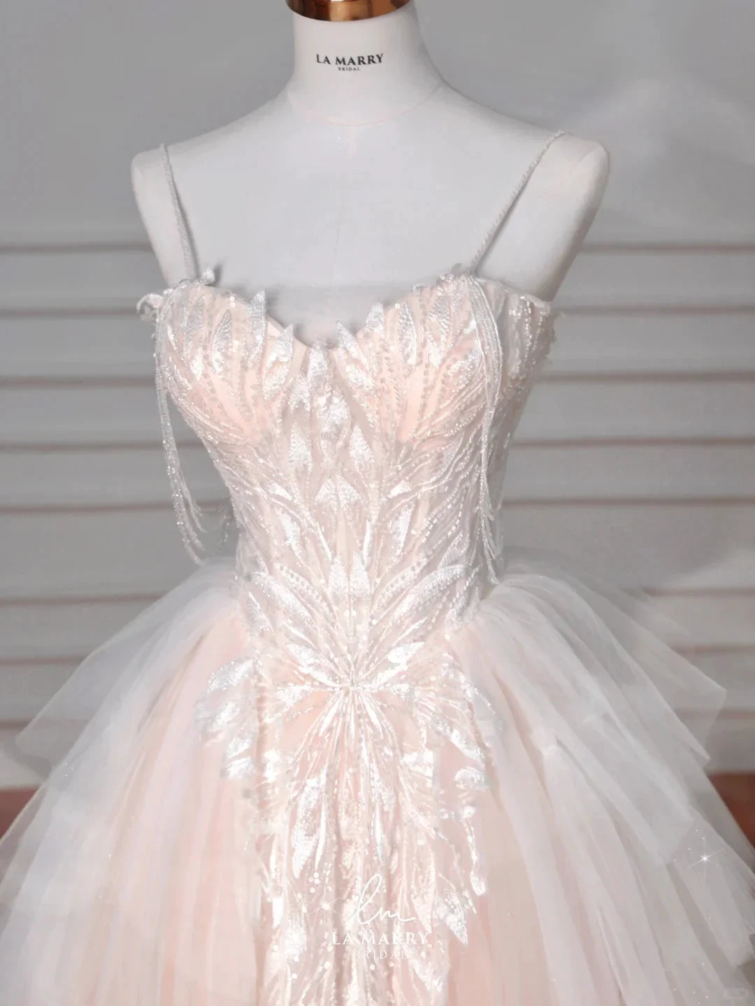 Classy Light Pink Tulle ALine Wedding Dress,Formal Prom Evening Dress Y8623 by simplepromdress
