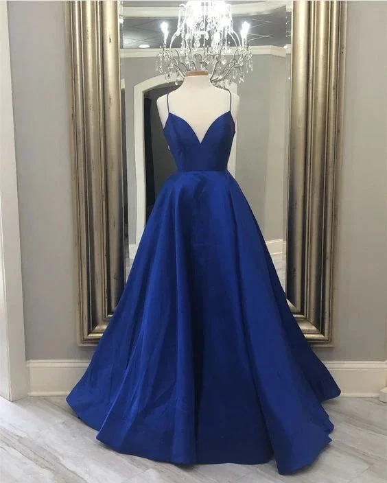 Dark Blue Simple Long Prom Dresses Pageant Evening Gown Y6778 by simplepromdress