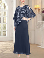 Long Glitter Mesh Dress with Novelty Asymmetric Overlay Bodice