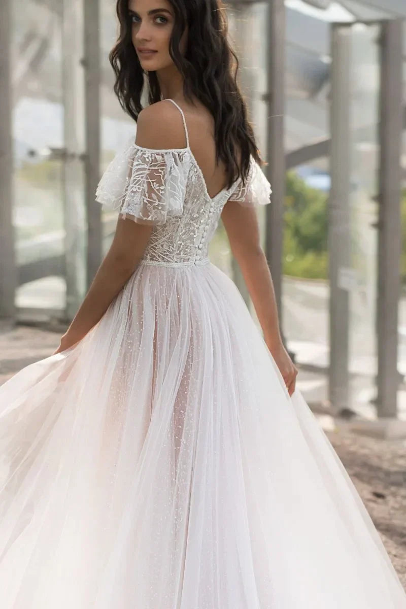 New BOHO Backless Wedding Dress Vestido De Noiva Wedding Gowns