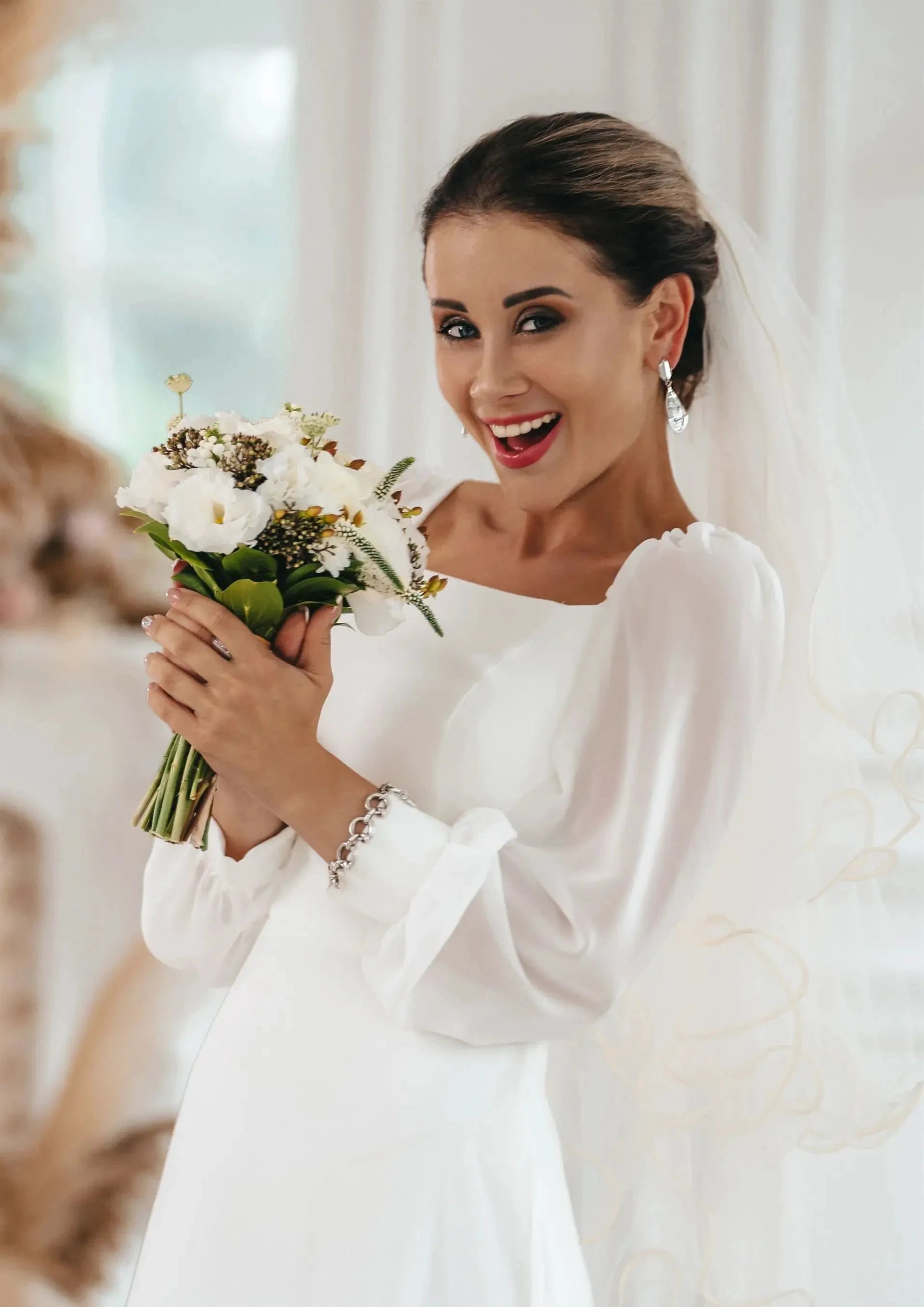 New Simple Wedding Dress 2022 A Line Square Collar Long Sleeve Floor Length Beach Bridal Gowns Eleagnt Vestidos De Novia Civil by payinti
