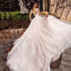 Newest Ball Gown Wedding Dress Elegant Long Sleeve Robe De Mariee Illusion Back Trouwjurk O-Neck Gorgeous vestidos de novia by payinti