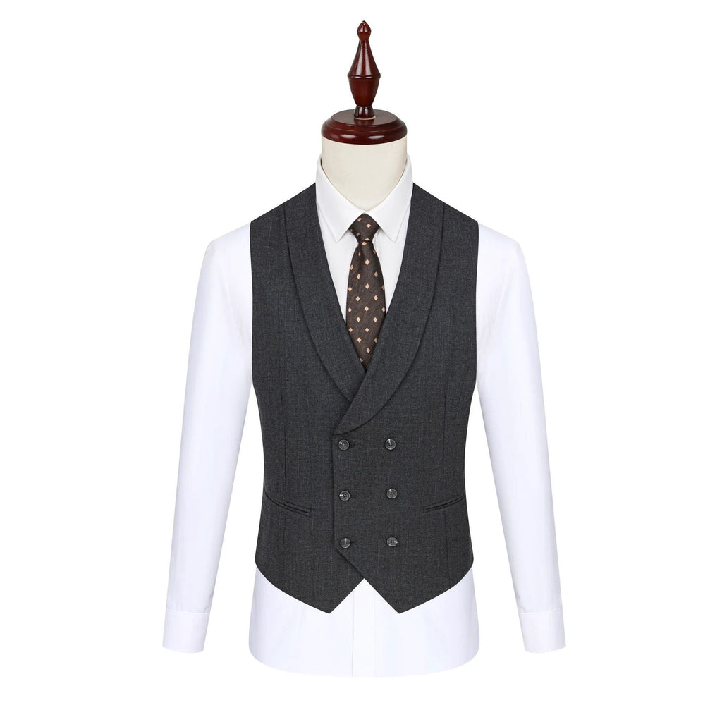 Men's black flat collar suit jacket, exquisite groom's suit, wedding suit, formal dress, groomsman's suit customization by 男装