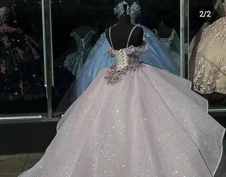Chic A-line Spaghetti Straps Ball Gown,Sweet 16 Dress Y1918 by simplepromdress