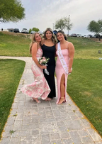 Sweet Pink Satin Print Floral Evening Dress Mermaid Prom Dress Y7828 by simplepromdress