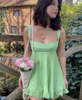 Green A-line Mini Homecoming Dress Backless Party Dress Y2510 by simplepromdress