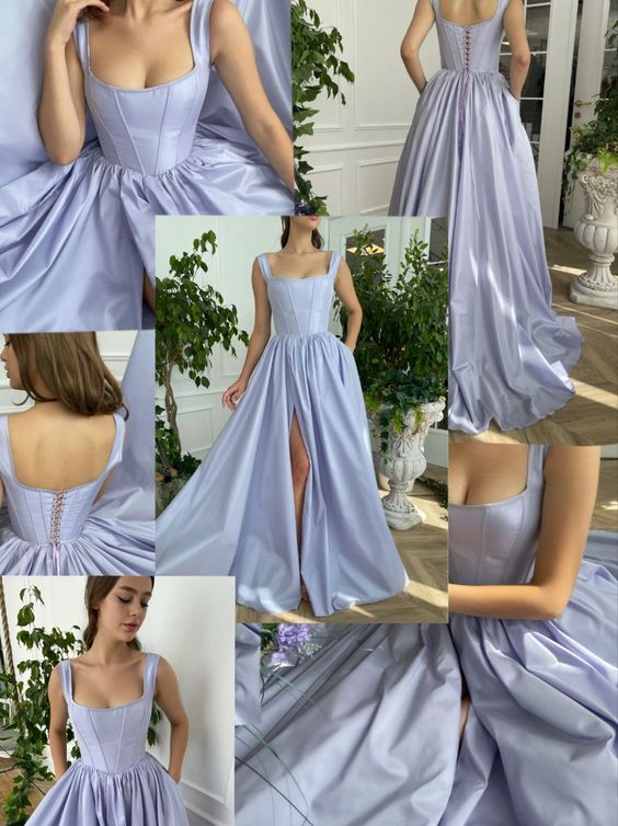 Modest Evening Dress Custom Made Satin Prom Dresses Y193