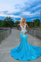 Luxurious Mermaid Sleeveless Evening Dress Mermaid Evening Gown Y6552 by simplepromdress