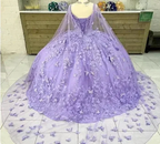 Luxurious Lavender Ball Gown With Butterflies,Sweet 16 Dress Y6755 by simplepromdress