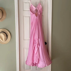 Gorgeous Pink Spaghetti Straps Satin Beaded Evening Dress Long Prom Dress Y8216 by simplepromdress