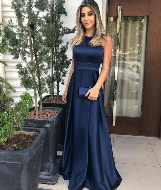 Simple A-line Satin Long Prom Dress Fashion Evening Dress Y5755 by simplepromdress