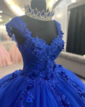 Royal Blue Appliques Tulle Ball Gown,Sweet 16 Dress,Princess Dress,Y2478 by simplepromdress