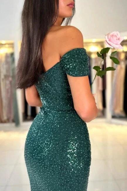 Off the shoulder sweetheart Dark Green Homecoming Dress by misshow.com