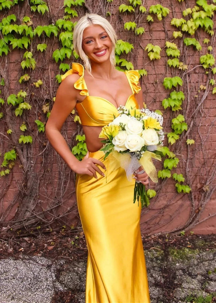 Violet Flutter Sleeve Cutout Mermaid Fitted Gown by KissProm