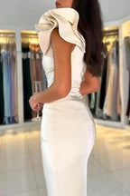 One Shoulder Mermaid High Split Prom Dress by misshow.com
