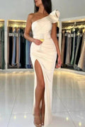 One Shoulder Mermaid High Split Prom Dress by misshow.com