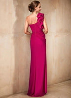 Sheath/Column One-Shoulder Mother of the Bride Dresses with Split Side by Dreamylily