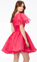 One Flutter Sleeve Cocktail Dress SYH108 by vivymakudress