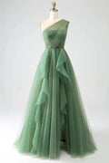 One Shoulder Prom Dress A Line Evening Dress SYP183 by vivymakudress