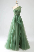 One Shoulder Prom Dress A Line Evening Dress SYP183 by vivymakudress