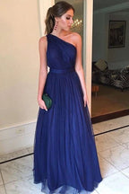 One Shoulder Prom Dress Holiday Party Outfit SYP15 by vivymakudress