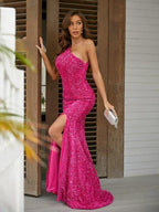 Spring Formal Dress One Shoulder Brush Train Dresses SYP20 by vivymakudress