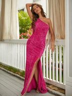 Spring Formal Dress One Shoulder Brush Train Dresses SYP20 by vivymakudress