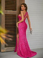 Spring Formal Dress One Shoulder Brush Train Dresses SYP20 by vivymakudress