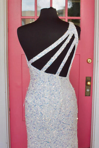 Vestido largo de lentejuelas, corte entallado, para fiesta, SYP106 