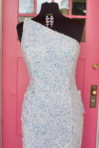 Vestido largo de lentejuelas, corte entallado, para fiesta, SYP106 