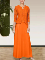 Glitter Lace & Satin Skirt Jacket Dress with Open Jacket by Dreamylily