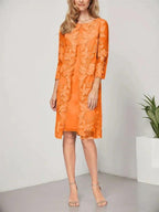 A-line Scoop Knee-Length Chiffon Lace Mother of the Bride Dress With Jacket by Dreamylily