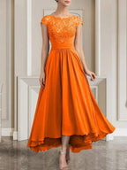 A-line Scoop Floor-Length Lace Chiffon Mother of the Bride Dress With Sequins by Dreamylily